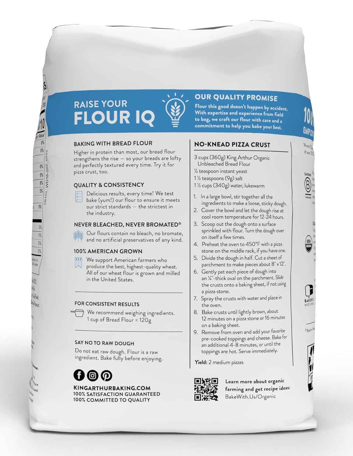 King Arthur Unbleached Organic Bread Flour – Clean-Label Pantry Staple for Mindful Home Bakers