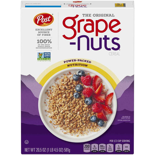 Grape-Nuts Original Breakfast Cereal – Quick Breakfast Bowl for the Home Office Morning, Whole Grain Fuel for Focused Workdays