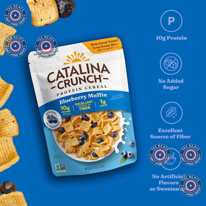 Catalina Crunch Protein Cereal – Desk-Friendly Low-Sugar Cereal for Focused Office Mornings, Blueberry Muffin