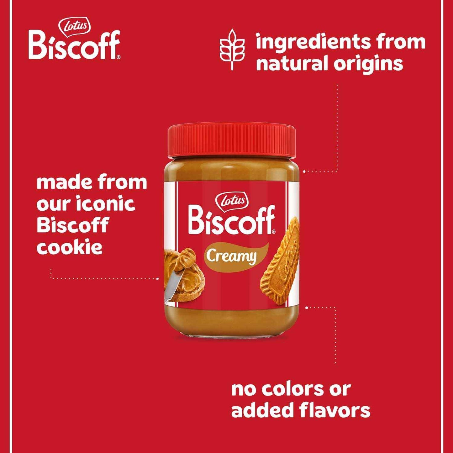 Lotus Biscoff Cookie Butter Spread – Nut-Free School Lunchbox Spread for Kids, Creamy Vegan 25.4oz