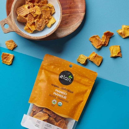 Elan Organic Dried Mango Slices – Backpack-Friendly Chews for After-School Cravings