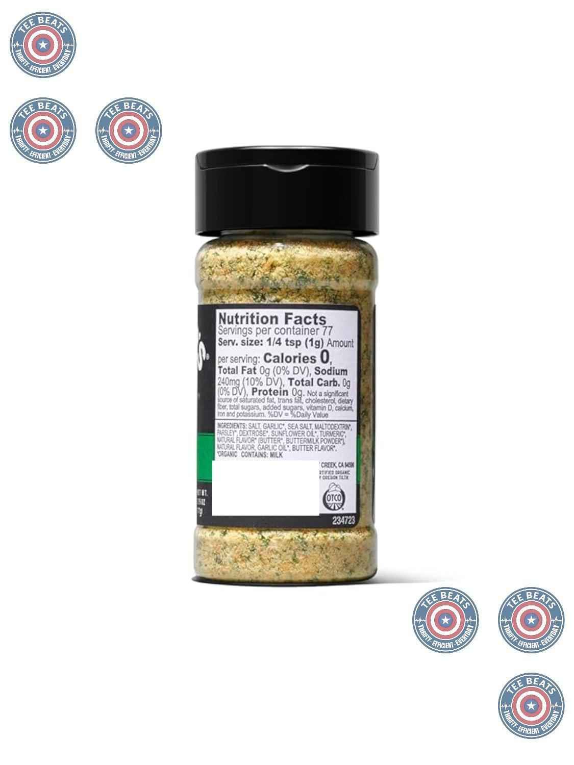 Kinder's Organic Buttery Garlic Master Salt – Clean-Label Seasoning for Mindful Home Cooking