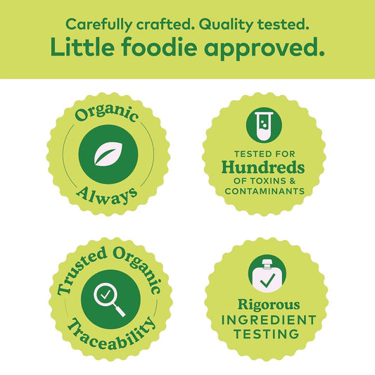 Plum Organics Stage 2 Baby Food Pouches – Organic Peach, Banana & Apricot Puree for 6+ Month Olds, 4 oz Travel Snack Pack of 4