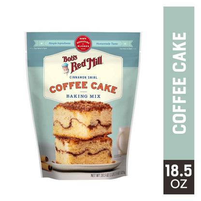 Bob's Red Mill Cinnamon Swirl Coffee Cake Mix – Clean Ingredient Pantry Essential with Three Simple Add-Ins