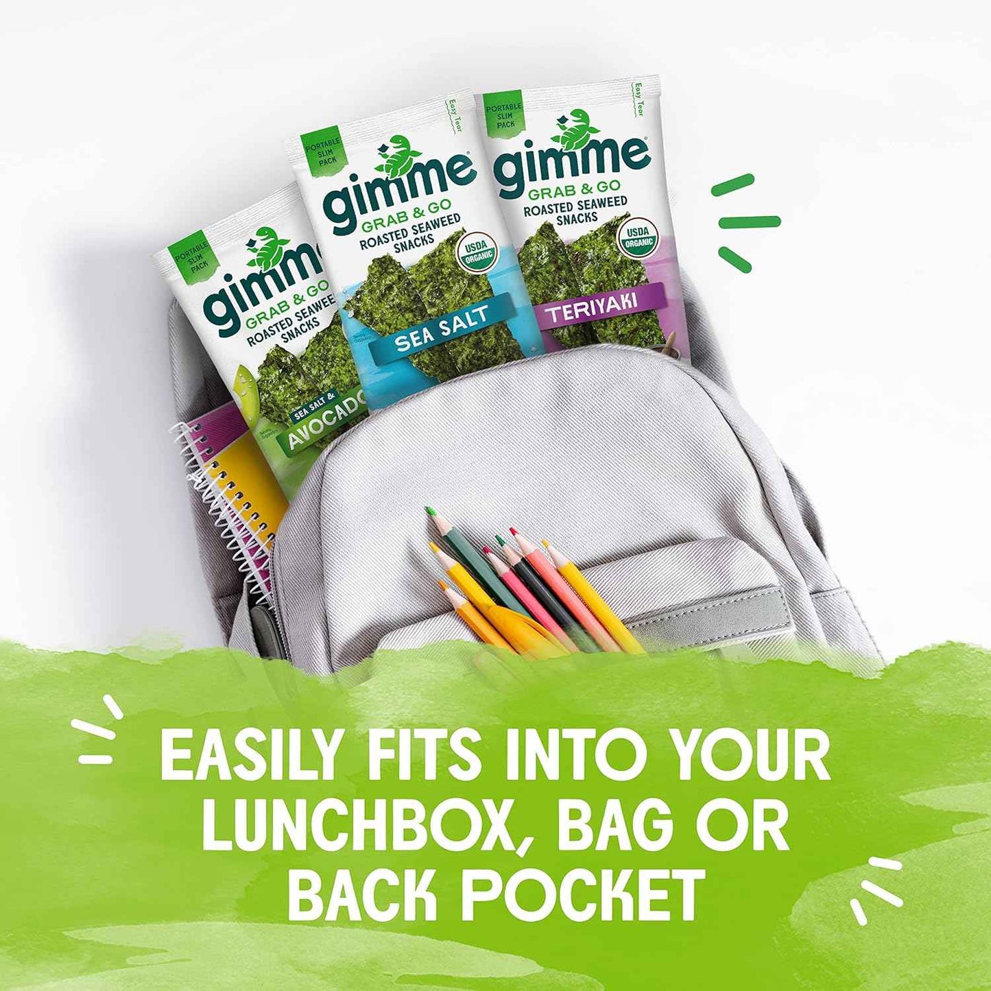 Gimme Seaweed Roasted Seaweed Snacks Clean Label Pantry Staple Simple Ingredients Organic 5 Count