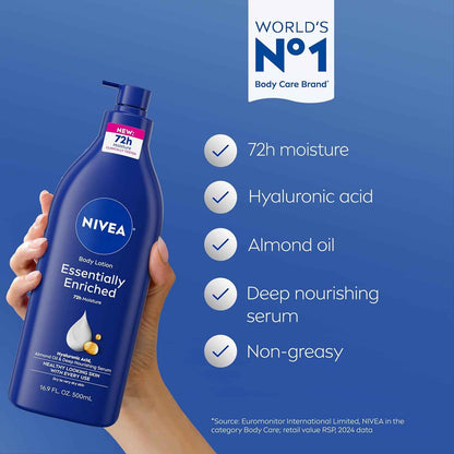 NIVEA Essentially Enriched Body Lotion for Very Dry Skin – Thoughtful Dermatologist-Tested Gift Set for Mom and Her Daily Routine