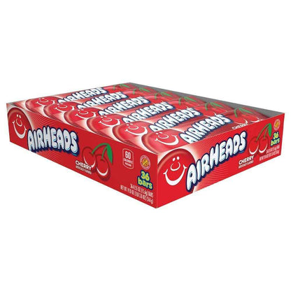 Airheads Candy Cherry – Allergen-Free Pantry Staple for Shared Households, Bulk Pack of 36