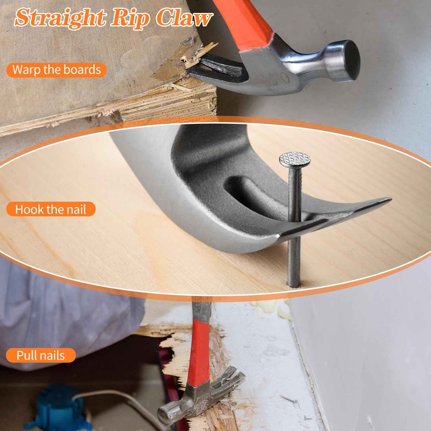 [Brand] Fiberglass Claw Hammer – Fatigue-Reduced Tool for Long Workshop Sessions & Job-Site Efficiency