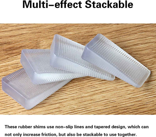 Clear Furniture Shims – Invisible Bedroom Decor Fix for Wobbly Nightstands, Living Room Leveling