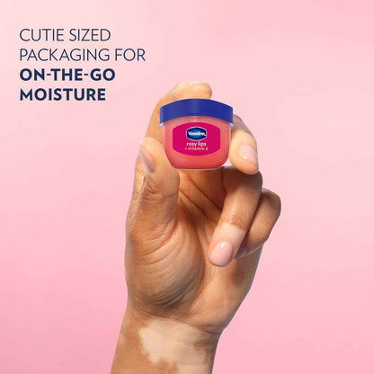 Vaseline Lip Therapy Rosy Lips Mini 2 Pack – Clean Vanity Staple for Less Is More Beauty Routines, Tinted Petroleum Jelly Lip Balm