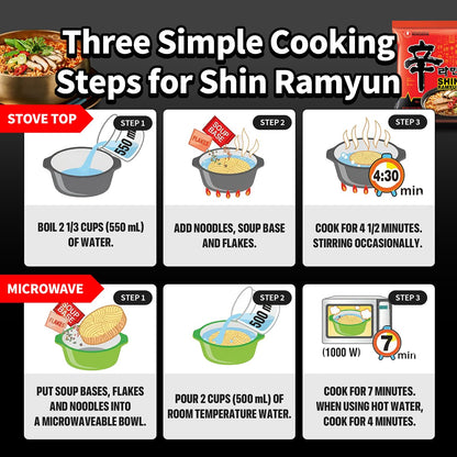 Nongshim Shin Ramyun Spicy Korean Ramen – Portable Pantry Meal for Camping Trips