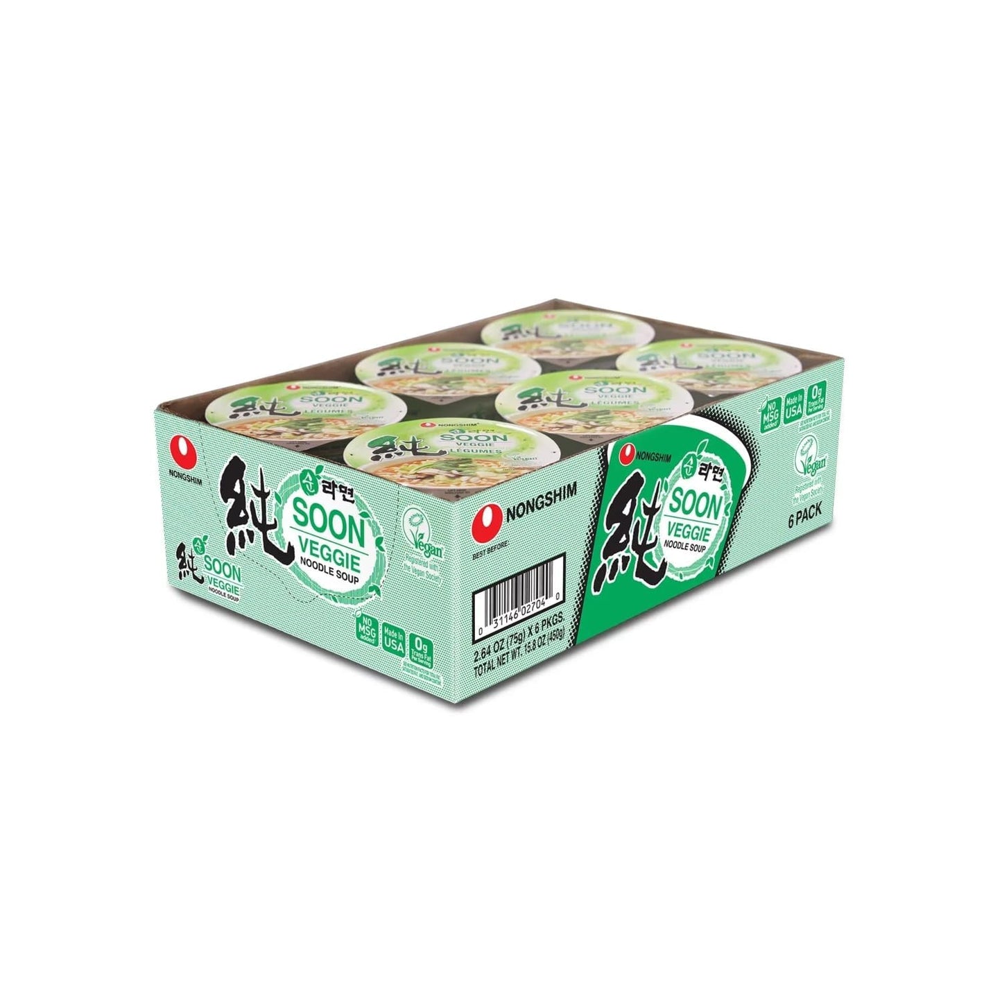 Nongshim Soon Veggie Cup Noodle – Gentle Plant-Based Meal for Pregnancy Nausea Relief, Light Vegan Instant Soup