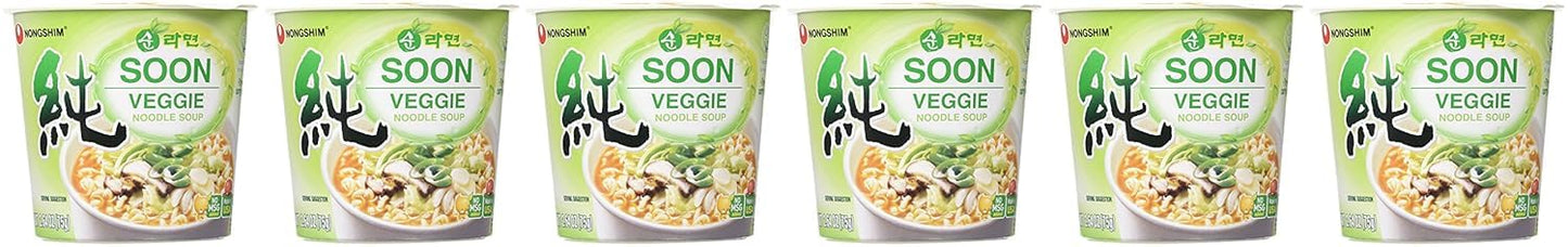 Nongshim Soon Veggie Cup Noodle – Gentle Plant-Based Meal for Pregnancy Nausea Relief, Light Vegan Instant Soup