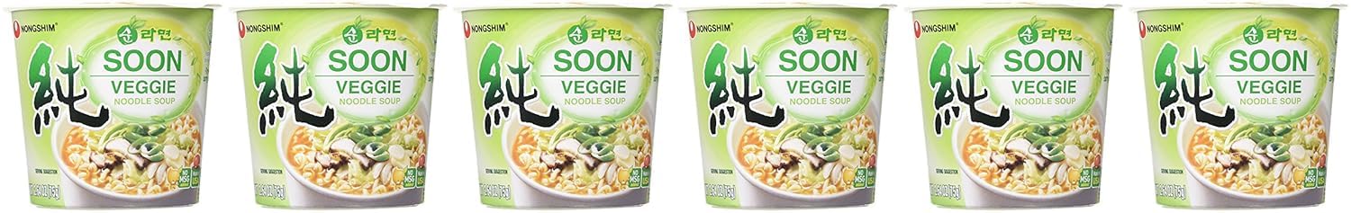 Nongshim Soon Veggie Cup Noodle – Gentle Plant-Based Meal for Pregnancy Nausea Relief, Light Vegan Instant Soup