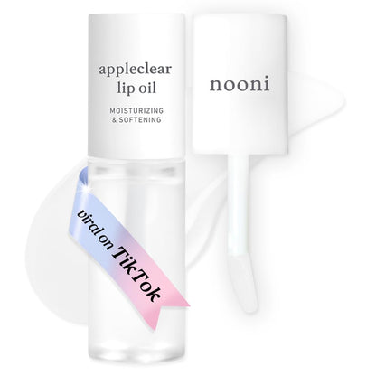 NOONI Korean Lip Oil - Appleclear | Long-Lasting, Moisturizing, Plumping, Revitalizing for Dry Lips, Waterproof, No Peel Off, Hydrating, Nourishing Crystal Clear, Stocking Stuffers, 0.12 FL Oz