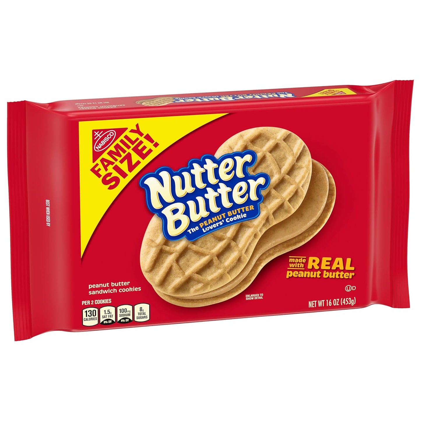 Nutter Butter Family Size Peanut Butter Sandwich Cookies, 16 oz – School Lunch Pantry Snack for Kids' Lunch Boxes