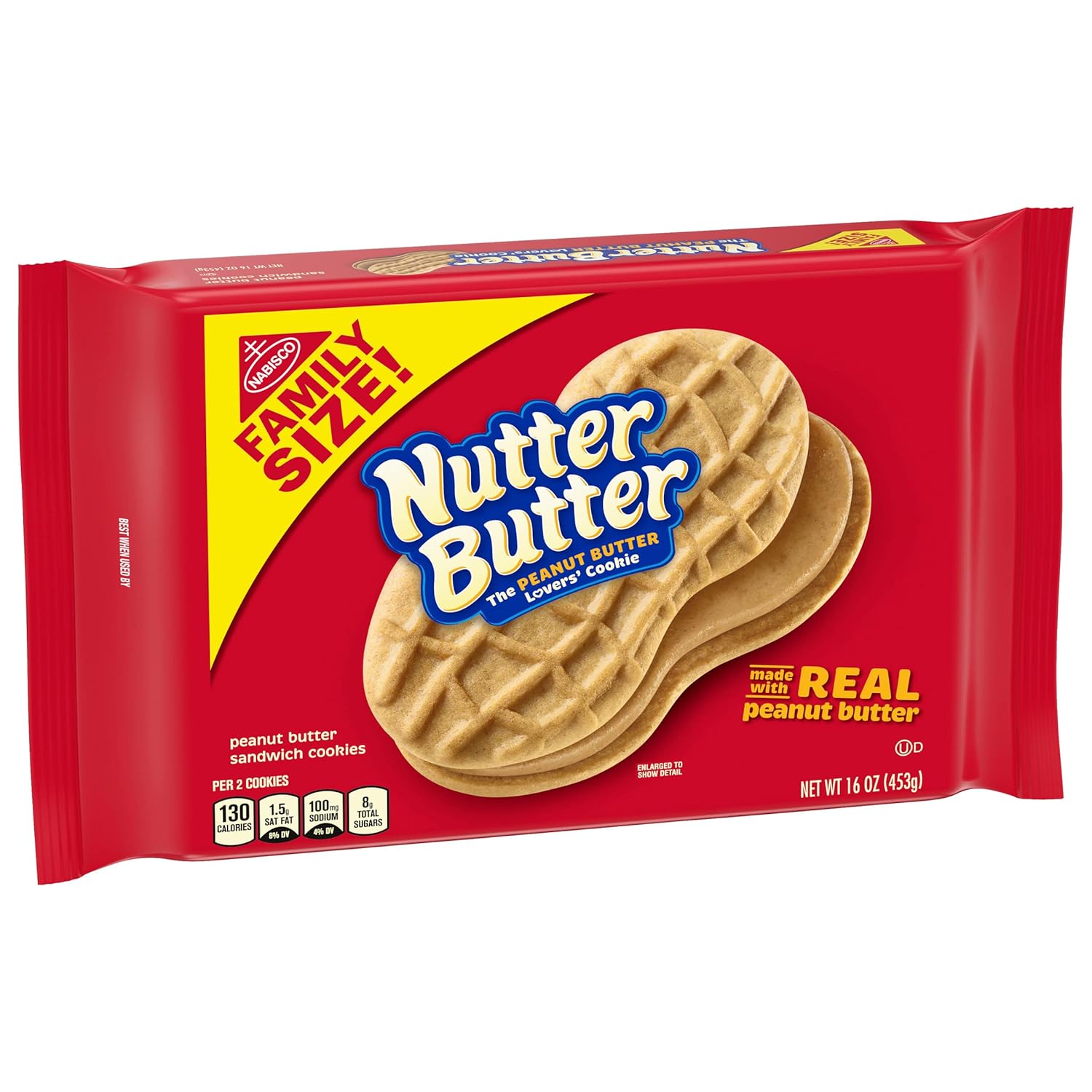 Nutter Butter Family Size Peanut Butter Sandwich Cookies, 16 oz – School Lunch Pantry Snack for Kids' Lunch Boxes