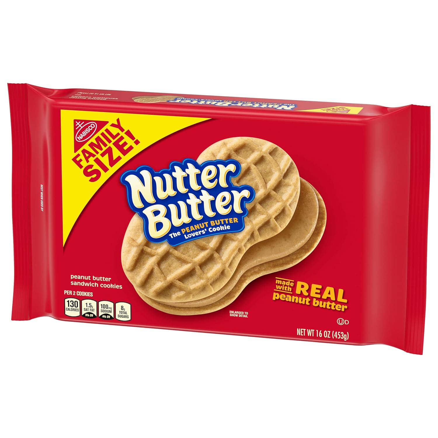 Nutter Butter Family Size Peanut Butter Sandwich Cookies, 16 oz – School Lunch Pantry Snack for Kids' Lunch Boxes