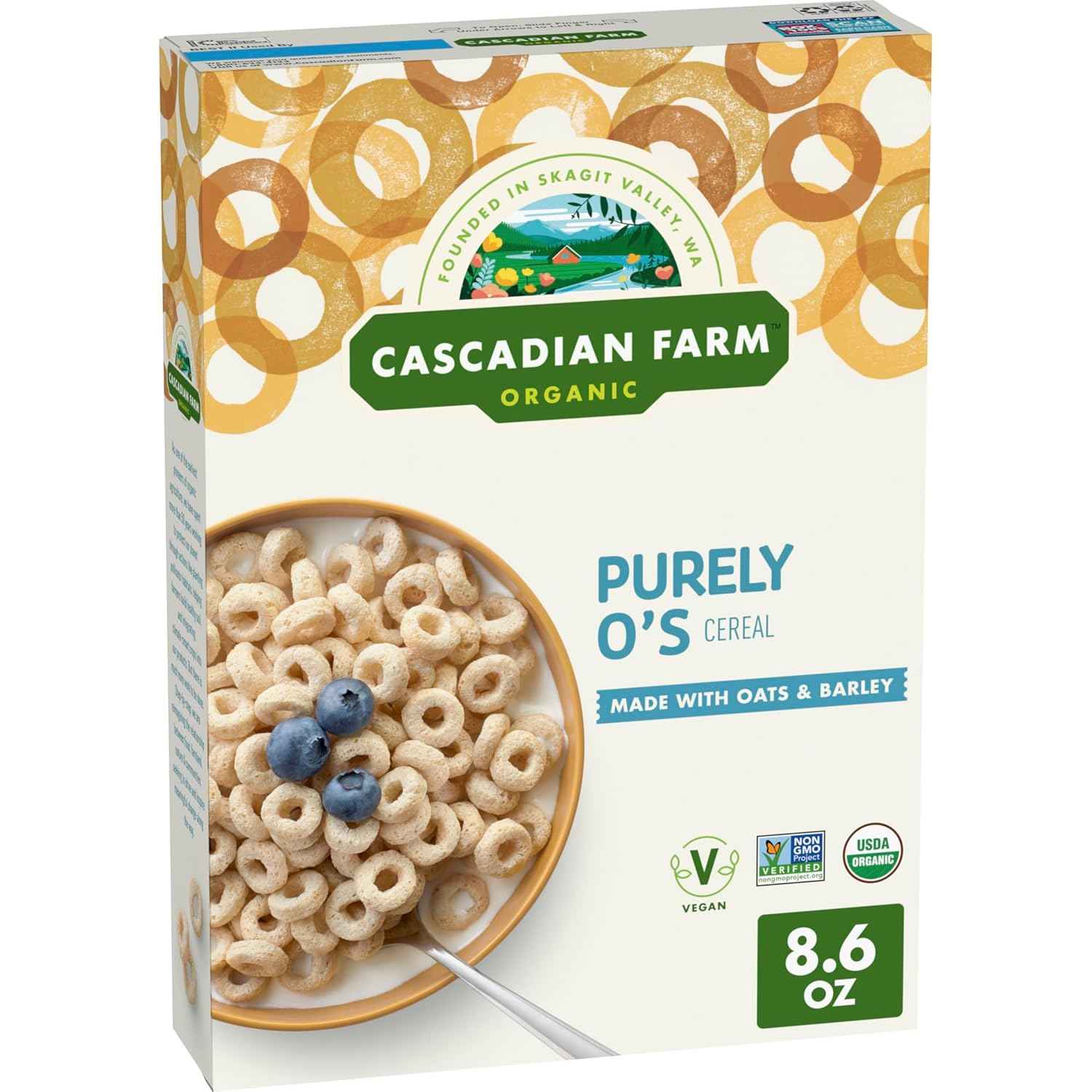 Cascadian Farm Organic Purely O's Cereal – No Artificial Flavors Snack for After-School Cravings