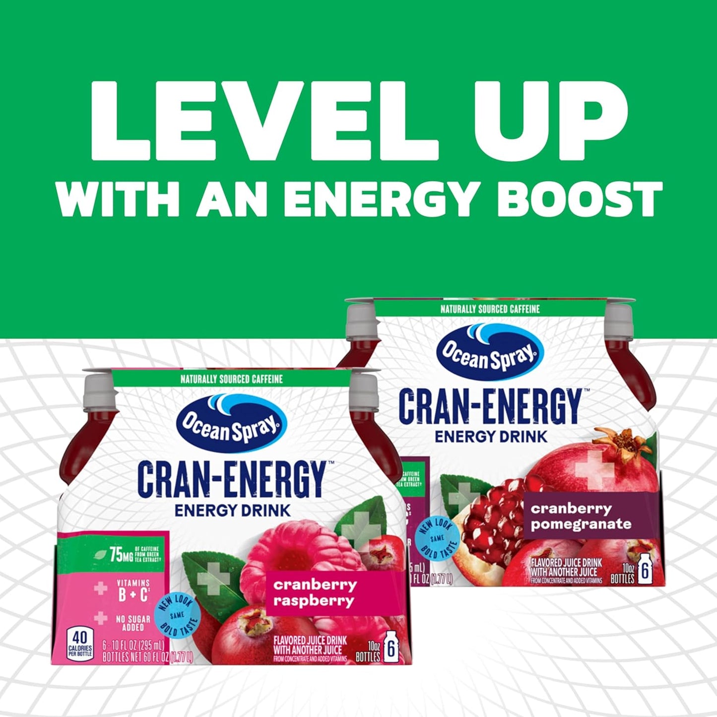 Ocean Spray® Cran-Energy™ Cranberry Pomegranate Energy Drink – 75mg Natural Caffeine for Focused Office Hours and Midday Productivity