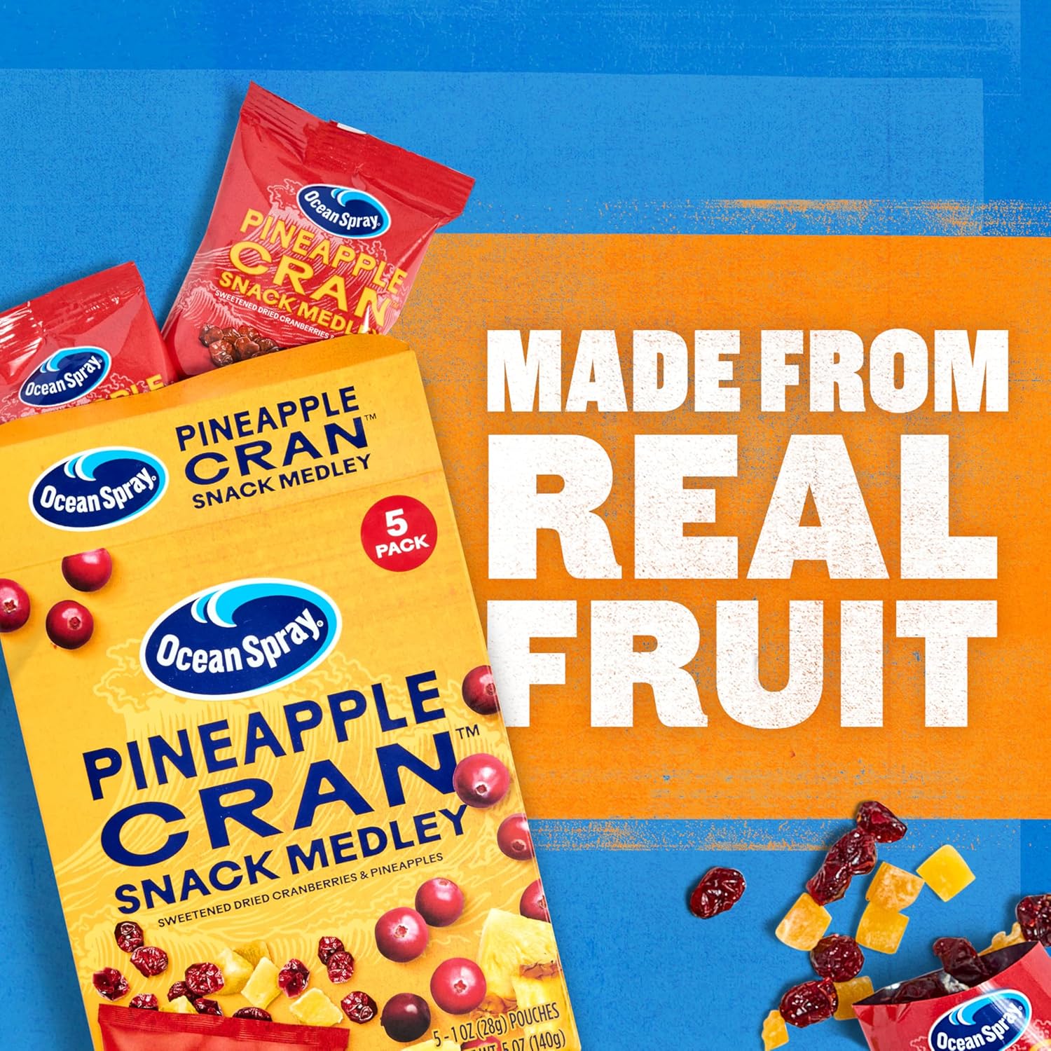 Ocean Spray Cran™ Snack Medley – Clean Label Desk Drawer Snack for Workdays, 1 oz Pouches