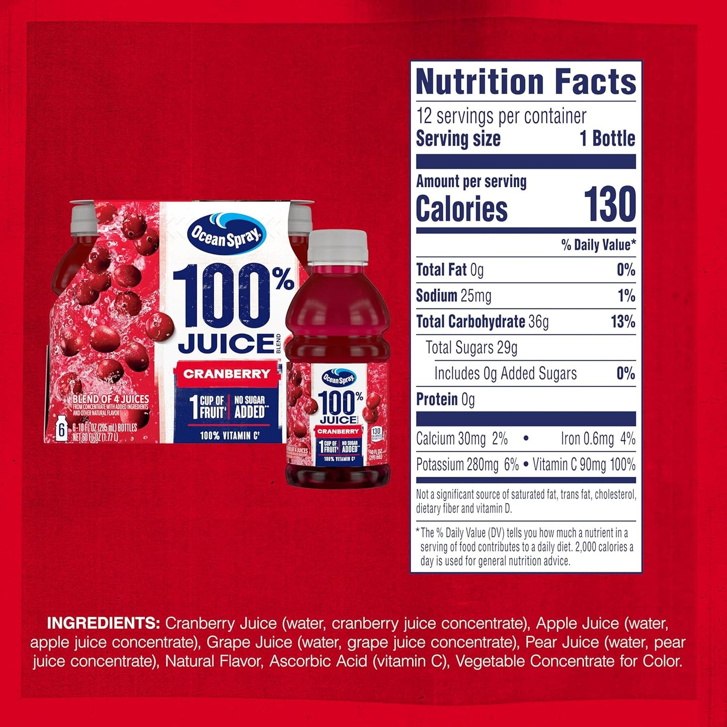Ocean Spray Cranberry Juice – Lunch Box Friendly Vitamin C Drink for School