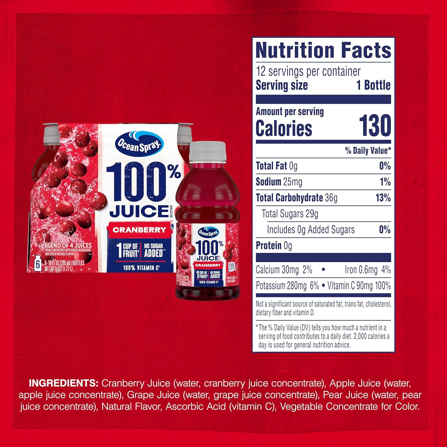 Ocean Spray Cranberry Juice – Lunch Box Friendly Vitamin C Drink for School
