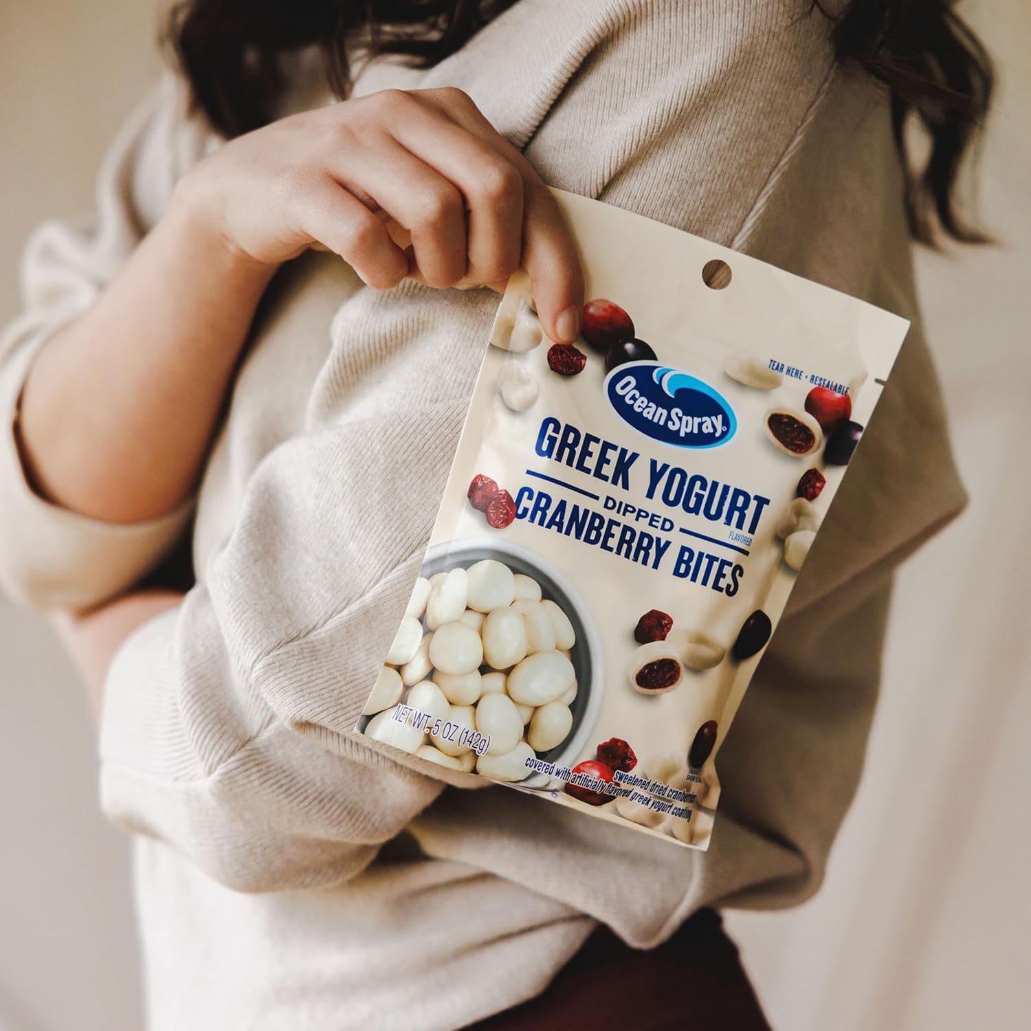 Ocean Spray Greek Yogurt Covered Craisins, Lunchbox Friendly Dried Fruit Snack for Kids
