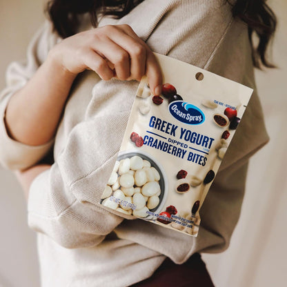 Ocean Spray Greek Yogurt Covered Craisins, Lunchbox Friendly Dried Fruit Snack for Kids