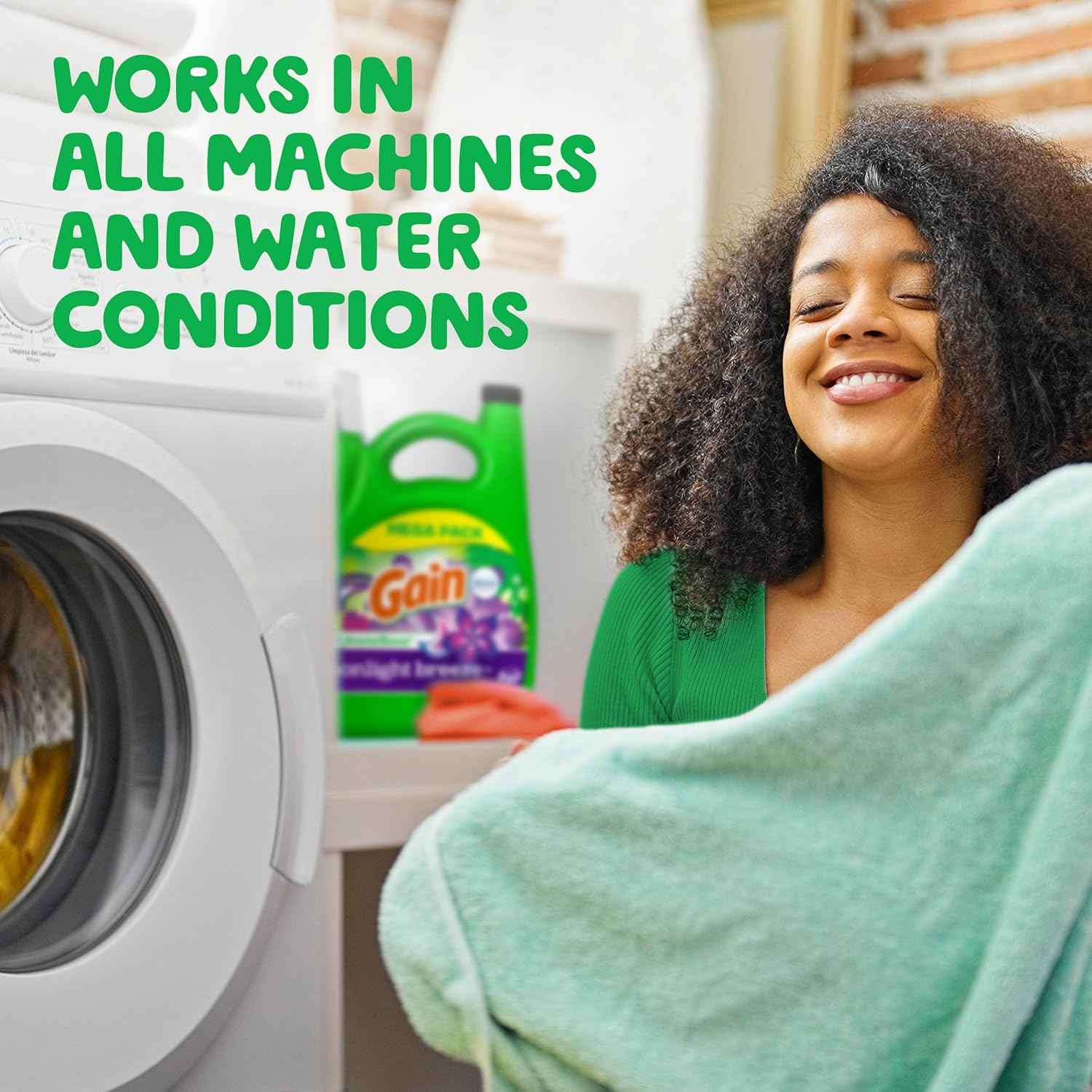 Gain Liquid Laundry Detergent, Moonlight Breeze Scent – HE Compatible Family Laundry Wash for Nursery Bedding and Playroom Linens, 177 fl oz, 134 Loads