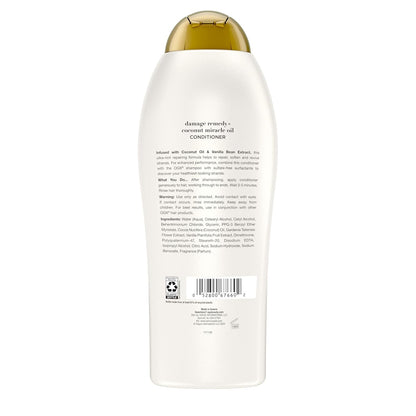OGX Coconut Miracle Oil Conditioner – Tropical Coconut-Vanilla Scent for Sensory Showers