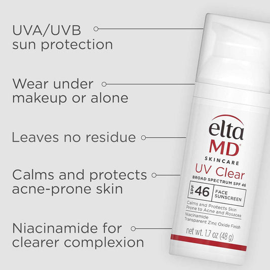 EltaMD UV Clear Face Sunscreen SPF 46 – Morning Self-Care Ritual for Sensitive, Acne-Prone Skin