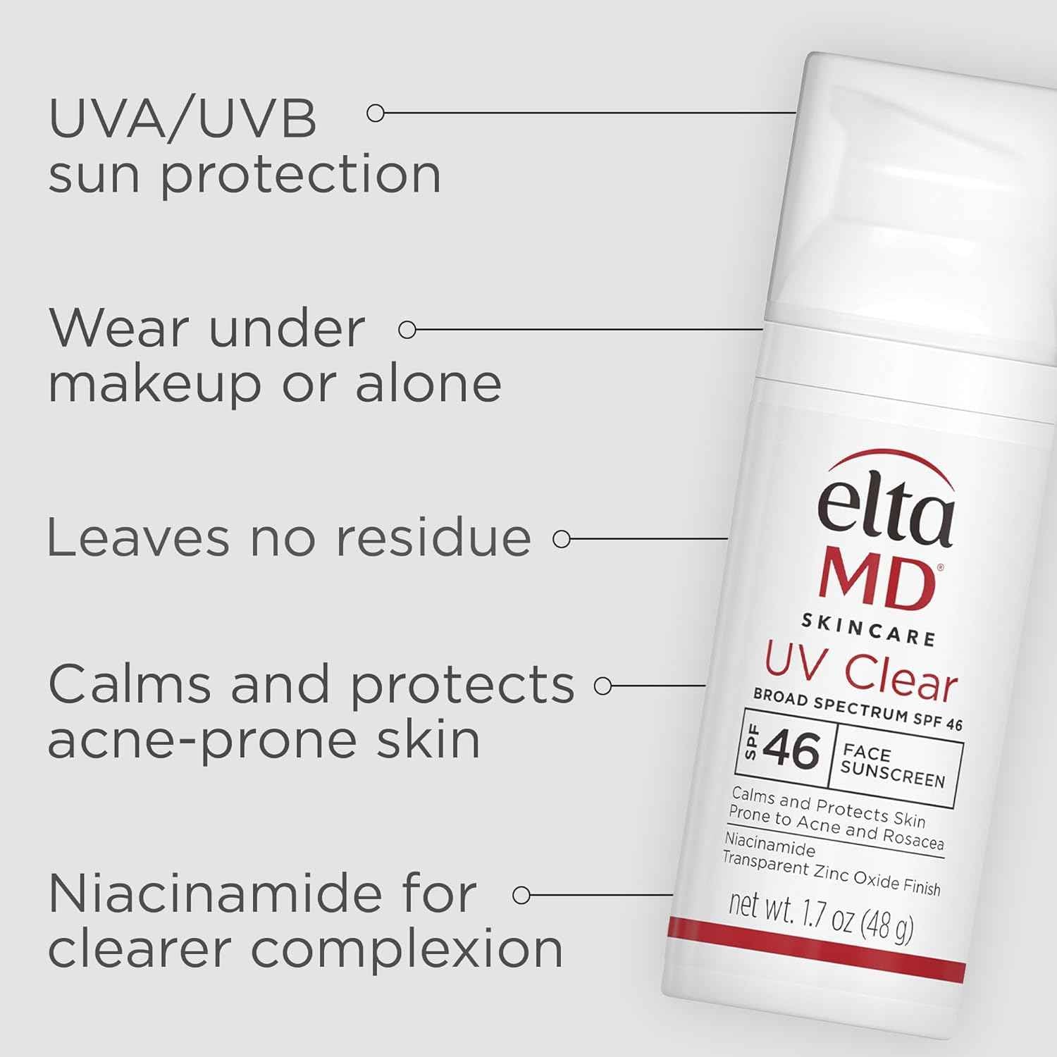 EltaMD UV Clear Face Sunscreen SPF 46 – Morning Self-Care Ritual for Sensitive, Acne-Prone Skin