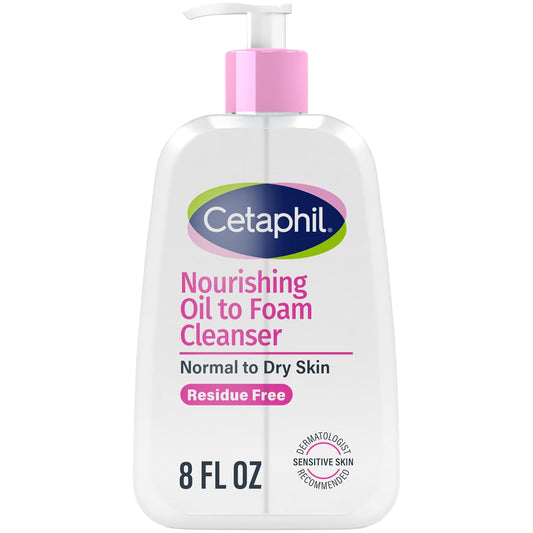 oil-to-foam transformation technology that starts as silky oil and lathers into gentle foam