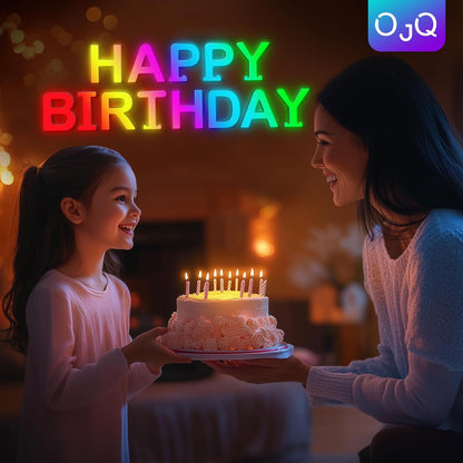 OJQ Light Up Letters LED Marquee – Safe, Cool-to-Touch Wall Decor for Kids Bedroom and Playroom