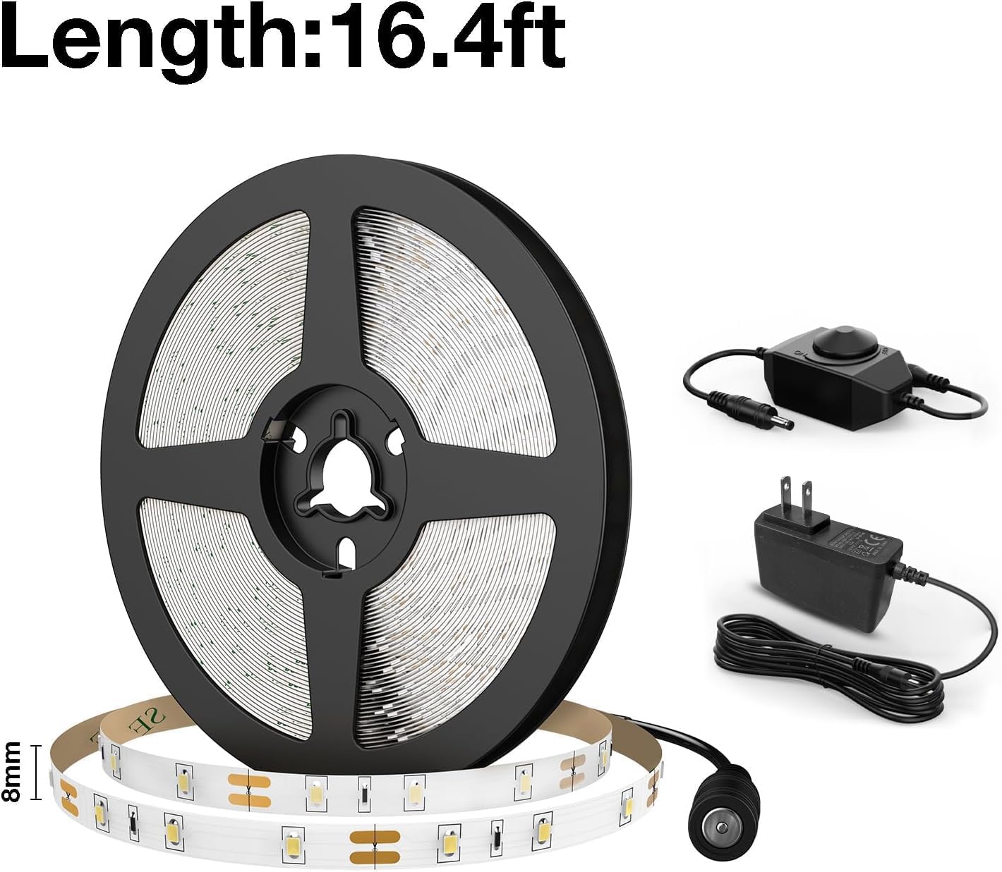 Olafus 12V LED Strip Lights Safe for Kids and Pets, Dimmable Under Cabinet Lighting for Kitchen and Nursery