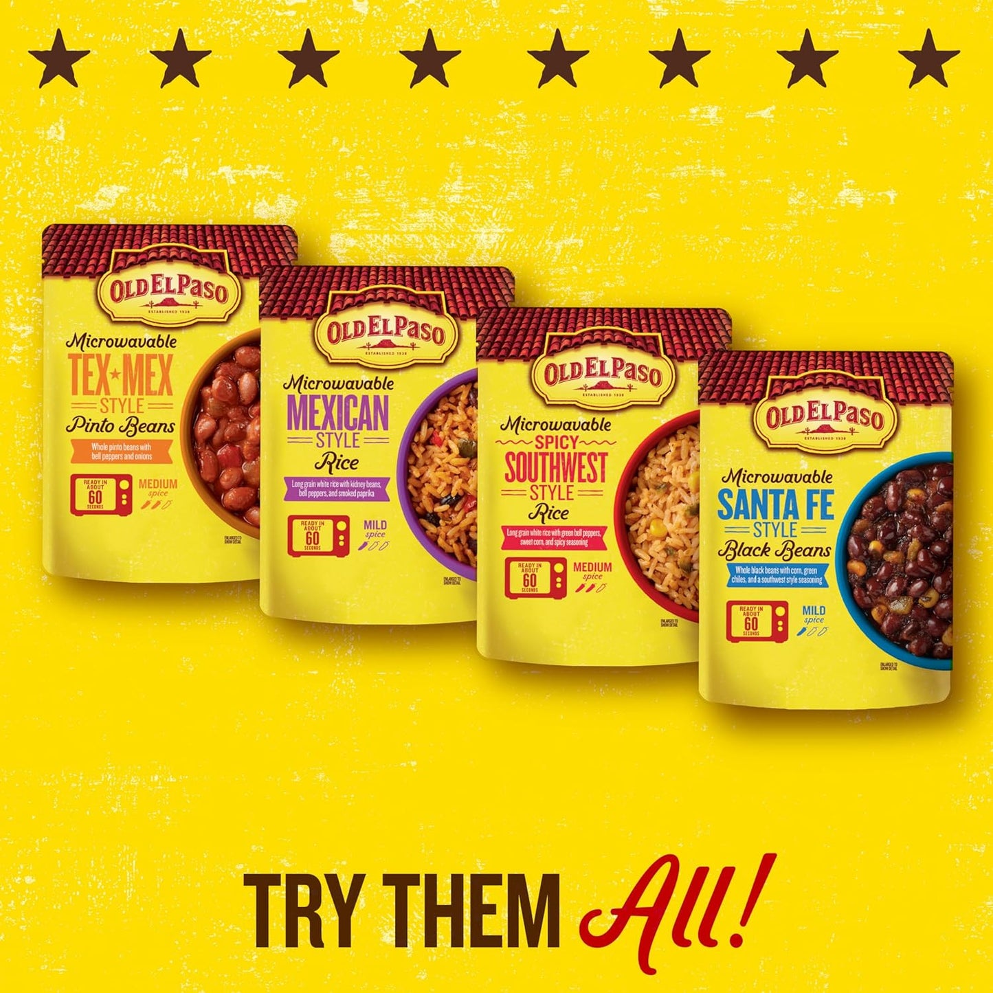 Old El Paso Mexican Style Rice Pouch – Family-Friendly Mildly Spicy Side for Taco Nights with Kids