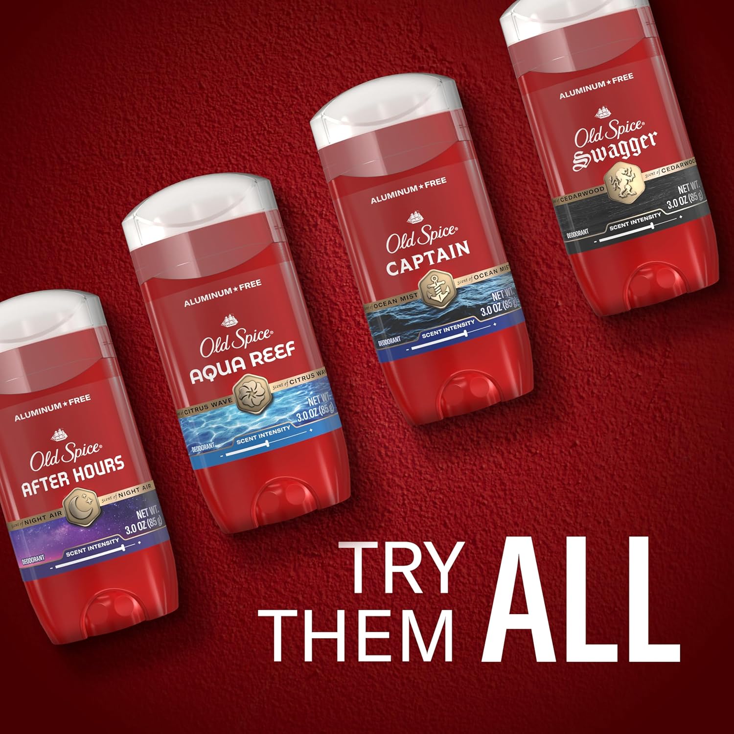 Old Spice Aluminum-Free Deodorant Aqua Reef — Pre-Workout Gym and Trail Companion, 48-Hour Odor Protection Stick Pack of 4
