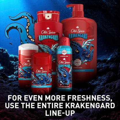 Old Spice Aluminum Free Deodorant for Men – Bold Scent Gift Set for Husband or Dad, Krakengard Deep Ocean Pack of 3