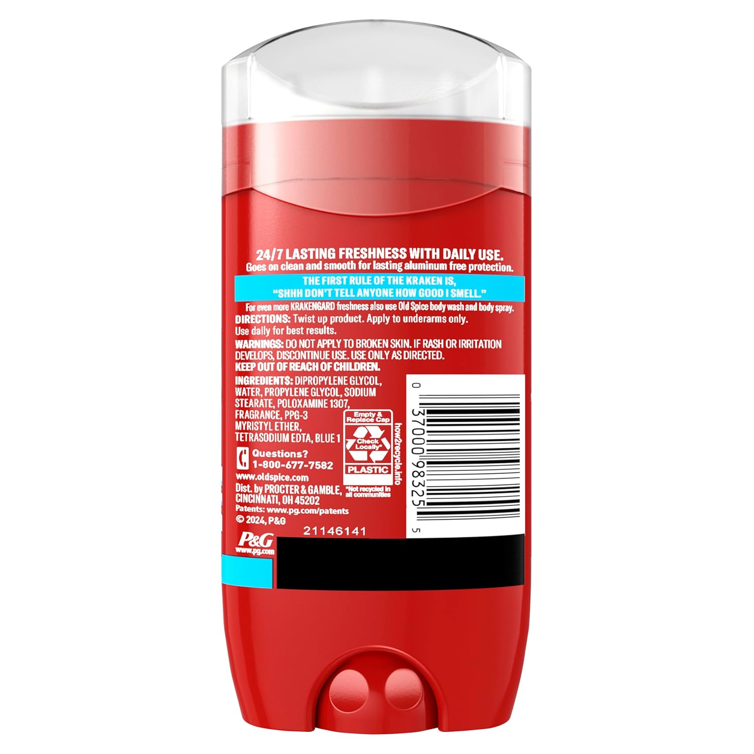 Old Spice Aluminum Free Deodorant for Men – Bold Scent Gift Set for Husband or Dad, Krakengard Deep Ocean Pack of 3