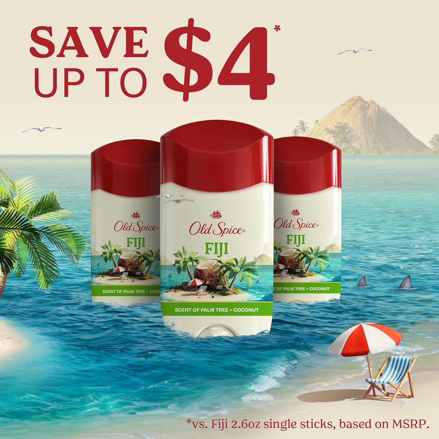 Old Spice Dry Feel Antiperspirant Deodorant for Men – Practical Birthday Gift for Dad or Husband, 24/7 Fiji Scent, Pack of 3