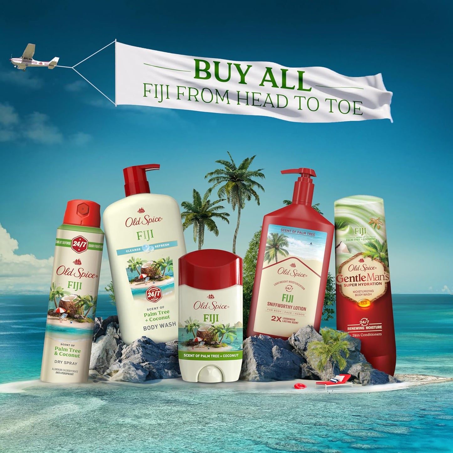 Old Spice Dry Feel Antiperspirant Deodorant for Men – Practical Birthday Gift for Dad or Husband, 24/7 Fiji Scent, Pack of 3