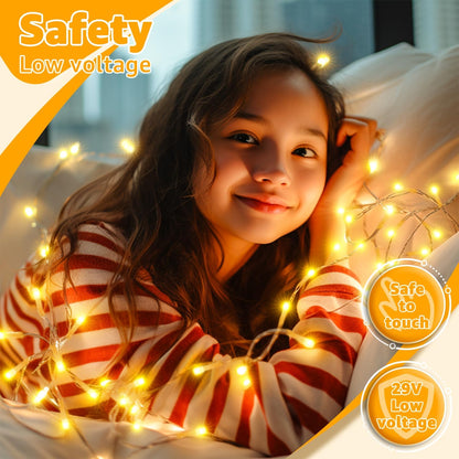 Ollny 120LED Fairy String Lights – Cozy Bedroom Aesthetic and Living Room Mood Decor with Warm White Glow