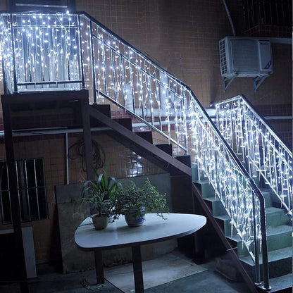 Ollny 30V Low Voltage Icicle Lights for Homes with Kids and Pets, 360 LED UL Certified Waterproof Christmas Curtain Lights