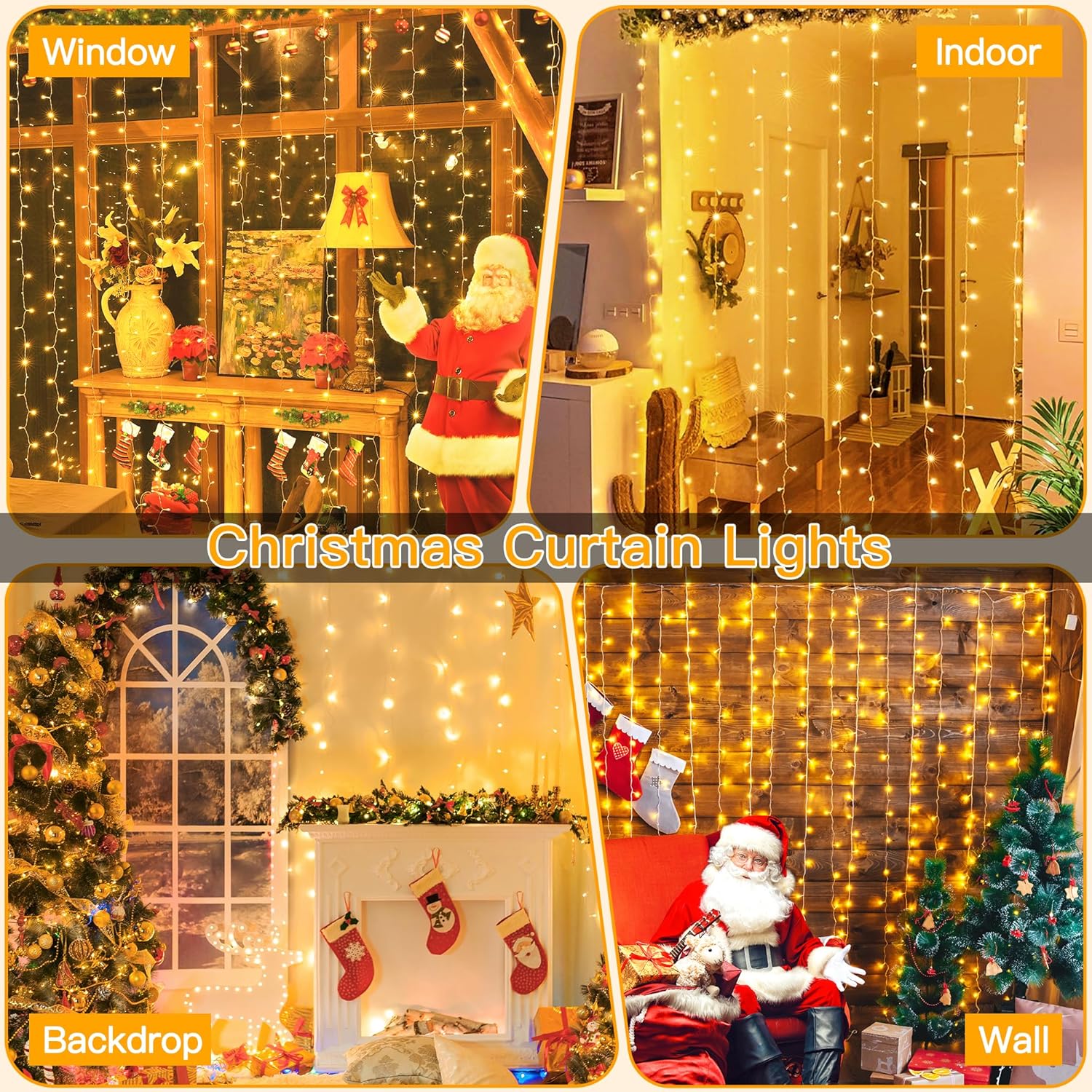 Ollny Curtain Lights 6.6x6.6ft – Thoughtful Birthday Gift for Her with Remote, Timer, and 8 Romantic Lighting Modes