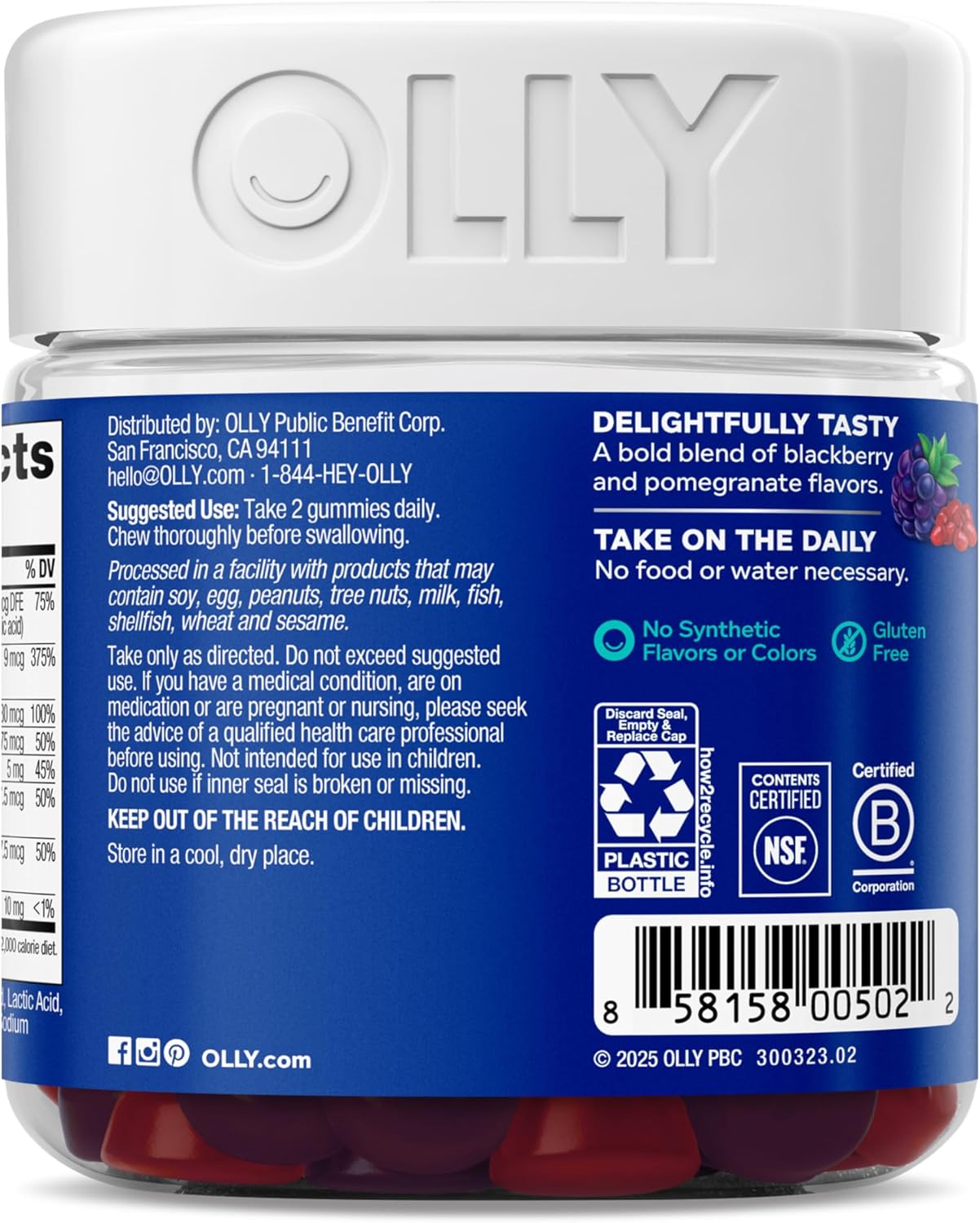 OLLY Men's Multivitamin Gummy – Morning Focus Support for Career-Driven Men, No Water Needed