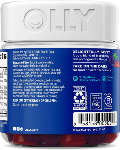 OLLY Men's Multivitamin Gummy – Morning Focus Support for Career-Driven Men, No Water Needed