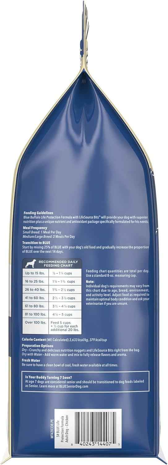 Blue Buffalo Life Protection Chicken & Brown Rice Adult Dog Food – Premium Dog Birthday Gift Basket Staple, 15 lb
