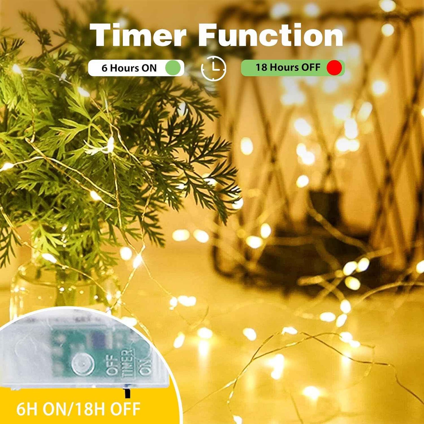 Luminara Starry String Lights – Housewarming Gift for Women and Mom, Timer Set for Cozy First Nights In