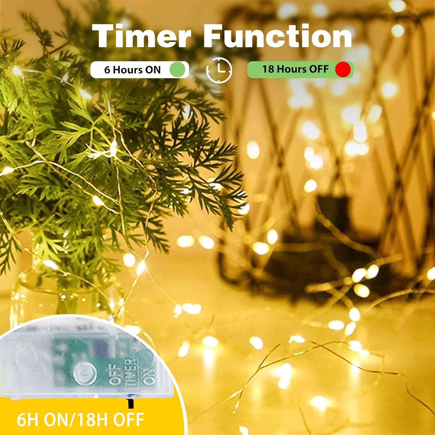 Luminara Starry String Lights – Housewarming Gift for Women and Mom, Timer Set for Cozy First Nights In